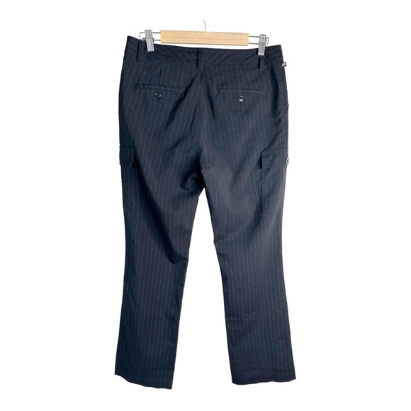 Polo Jeans Co Ralph Lauren Wool Blend Pinstripe Y2K Cargo Pants black size 10 - Picture 2 of 10